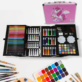 17980 Professional Art Set-Drawing Painting Sketching Coloring Kids Set All in 1 Art Case Perfect for Kids with Unicorn Design Case, Shading Crayons Oil Pastels Color Set Watercolor Cakes Paint Brush Sharpener Eraser (145 Pcs Set)