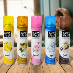 Air Freshener | Used In Office, Home, Hotels, Banquets, Carpet Etc, Room Spray Air Freshener, Mix Fragrance Lemon, Kiwi, Blossom, Aqua, Cafet (300 Ml Approx / 1 Pc)