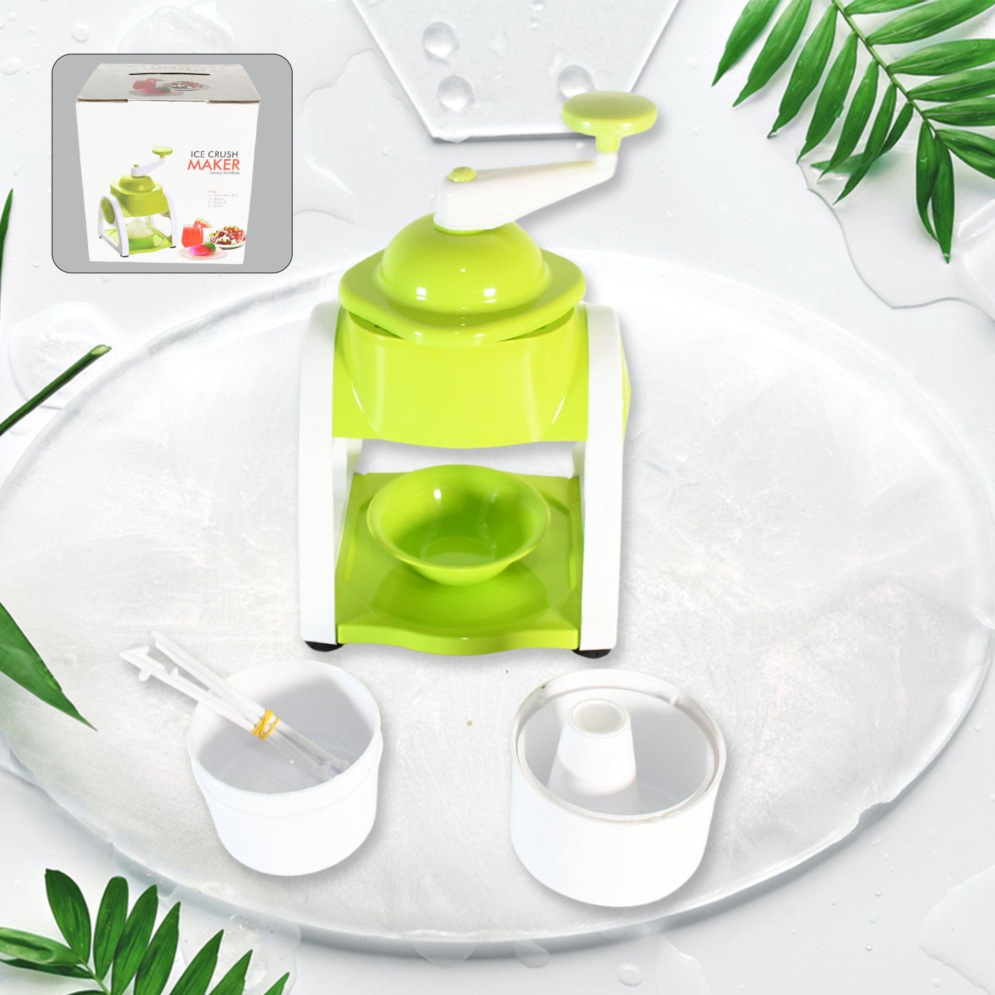 Miracle Small Plastic Ice Gola Maker Ice snowmaker Machine | Ice Crusher | Indoor Outdoor Manual With Steel Blade & Anti slip Grip (1 Pc)