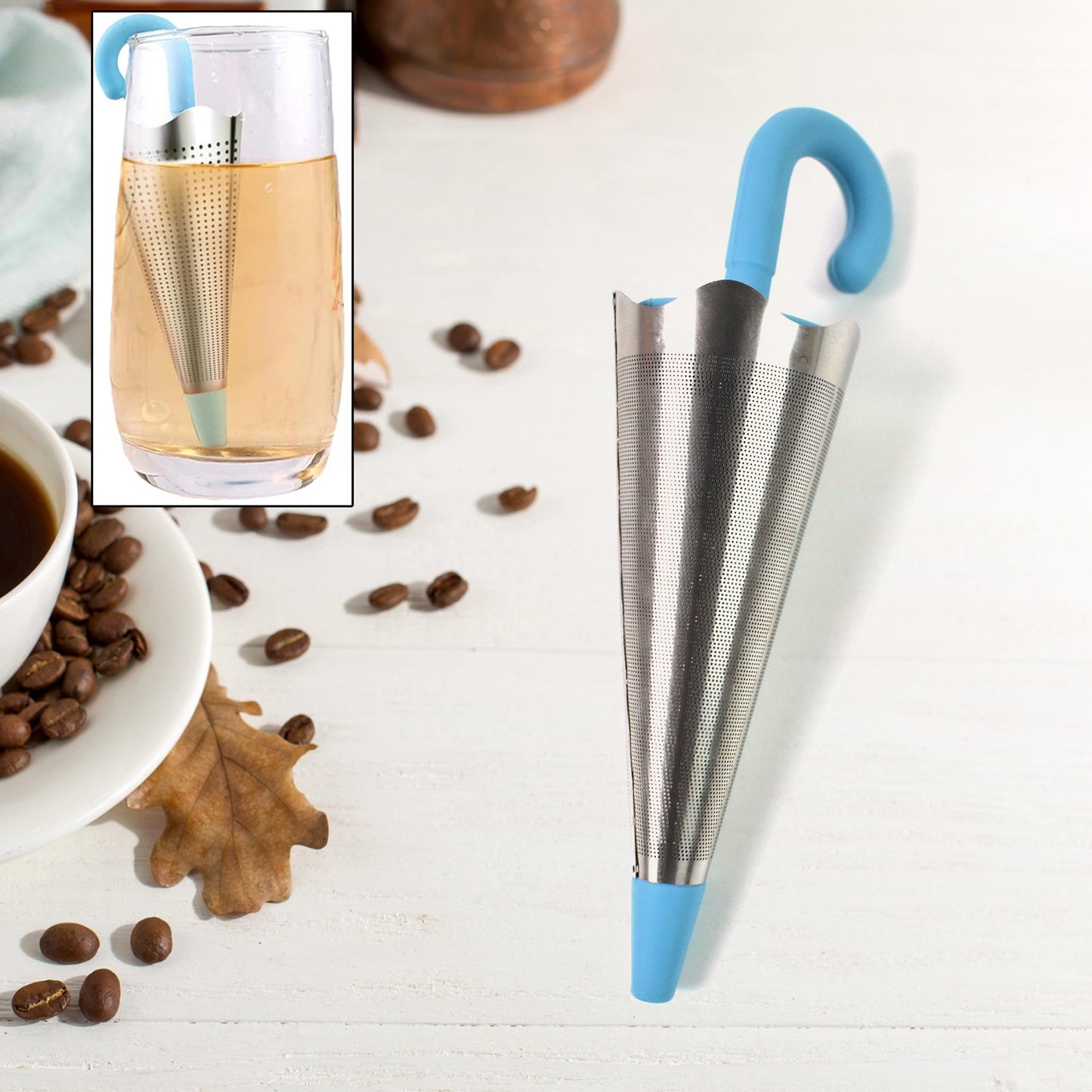 Reusable Cute Umbrella Tea Strainer Without Tray / Stand