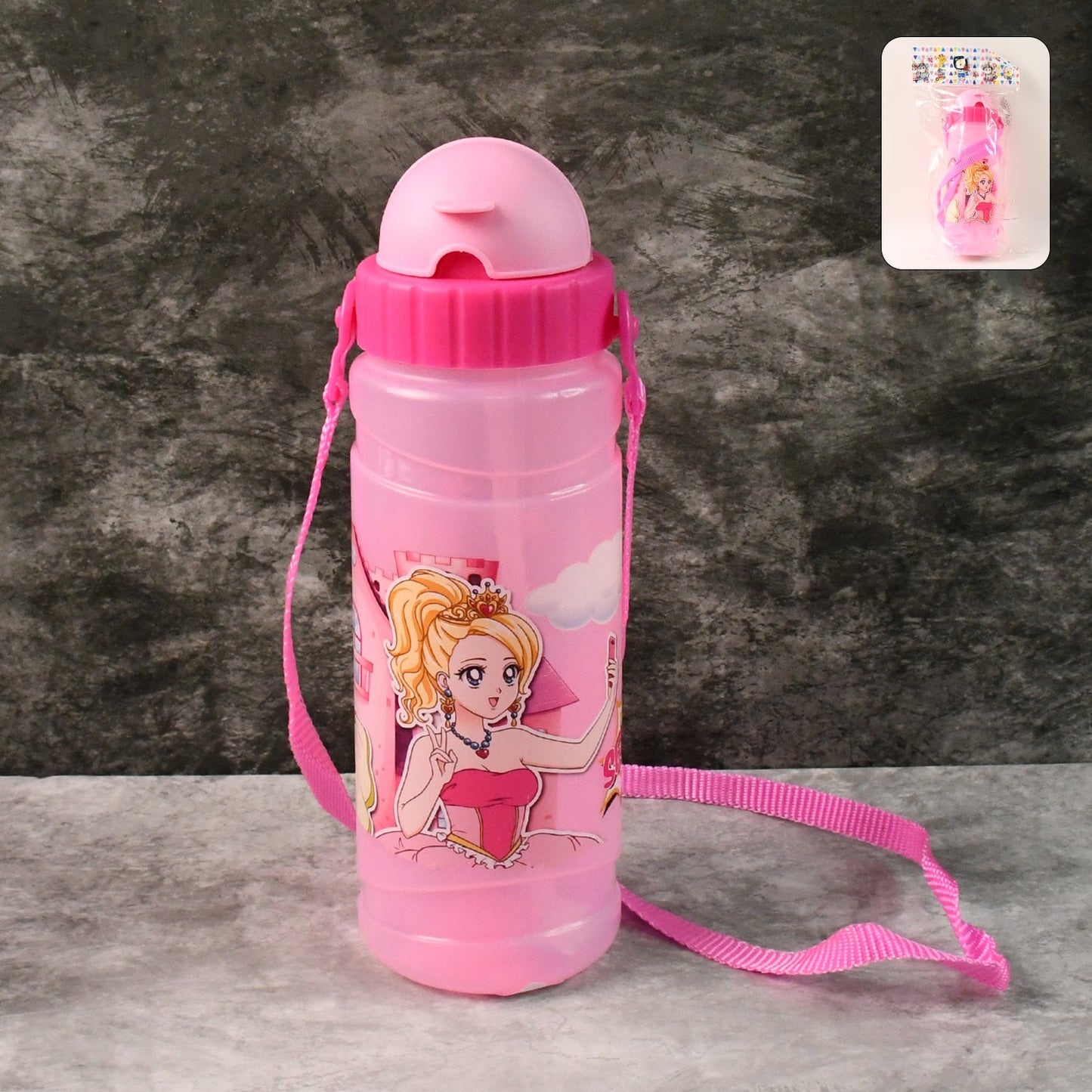 Cartoon Bear Print Plastic Water Bottle