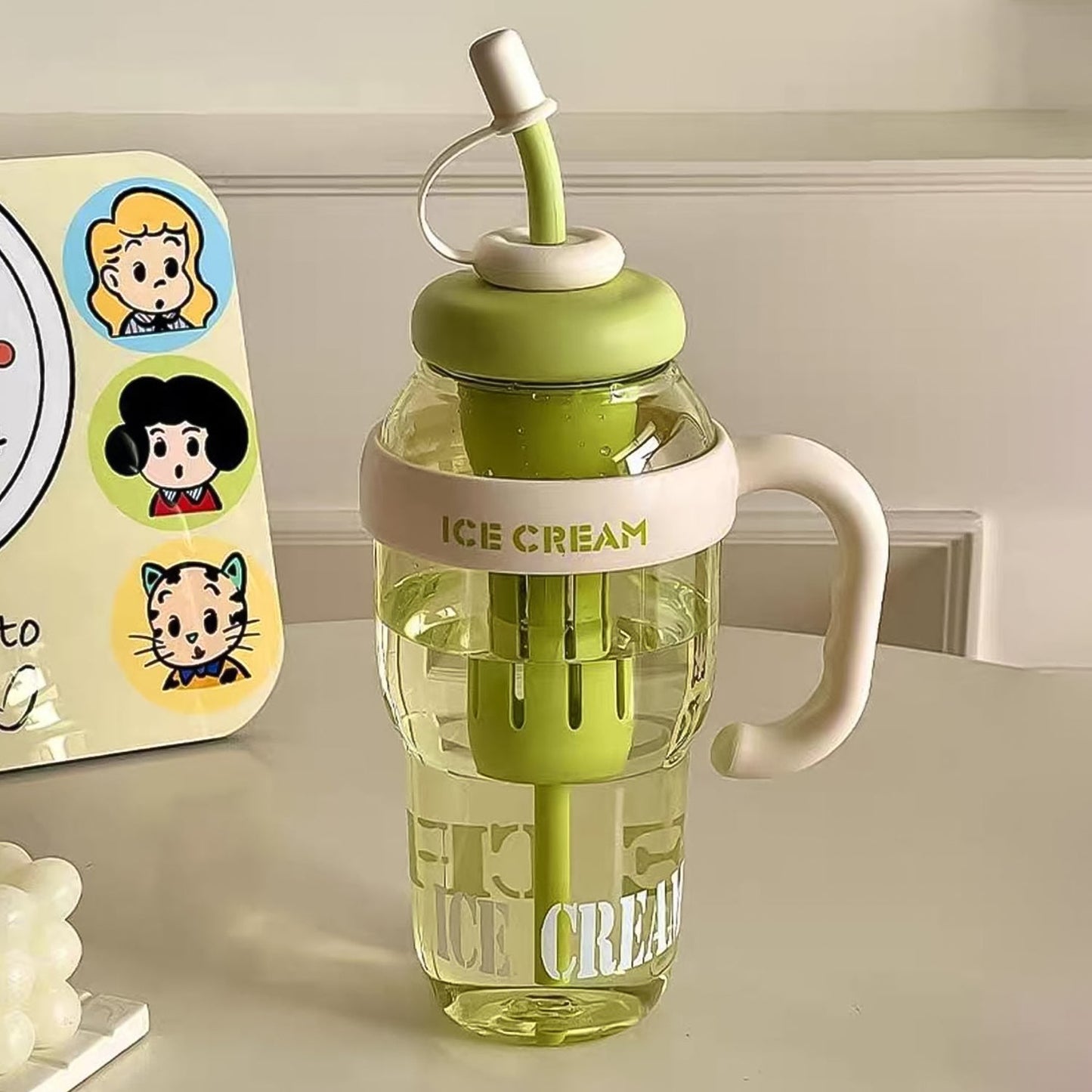 Ice-Cream Theme Bottle Sipper