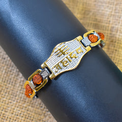 Mahadev Name Bracelet with Rudraksha: Divine Strength and Protection