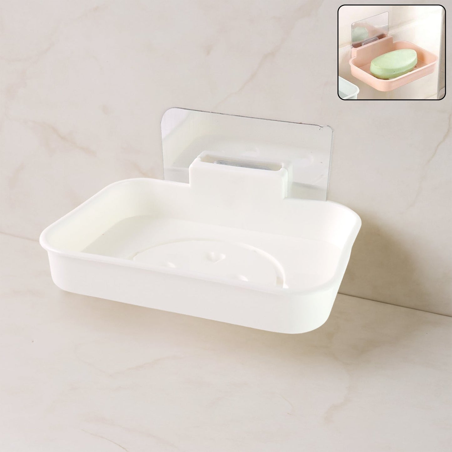 Punch-Free Adhesive Soap Tray for Wall Use