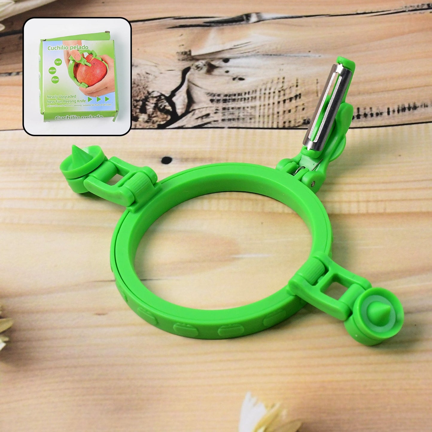 Adjustable Apple Peeler Cutter with Holder Ring