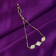 Elegant Alloy Gold Plated Charm Bracelet