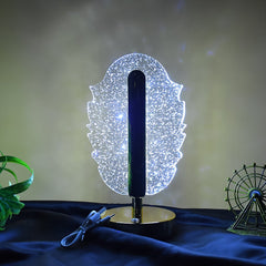 Feather Shape Crystal Lamp