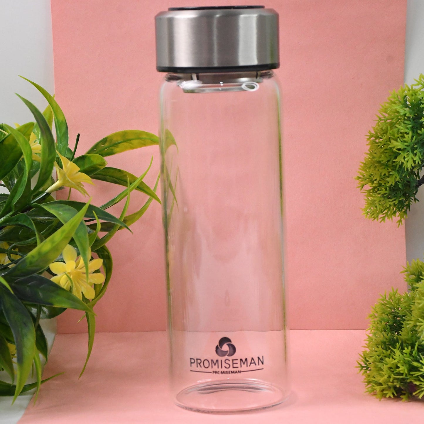 Outdoor sport Glass water bottle With Steel Lid / 500 ML Approx)