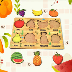 Wooden Puzzle Learning Board for Kids - (1 Pc / Mix Design / random)