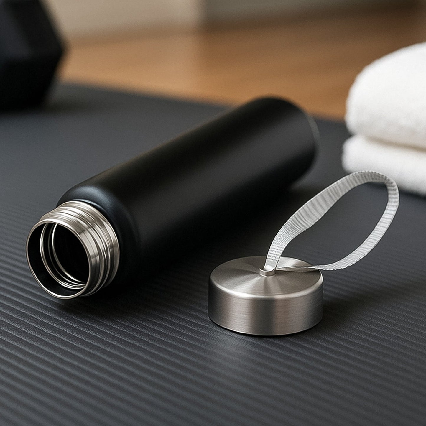 Customize Portable Stainless Steel Water Bottle with Strap (Approx 250ML)