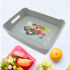 Multipurpose Organising & Storage Plastic Tray, Fruit & Vegetable/ Multi Purpose Tray, Organizer for Kitchen, Countertop, Cabinet, Bathroom Plastic Storage Basket For Store Fruits, Vegetables, Magazines, Cosmetics, Stationary Set of 3