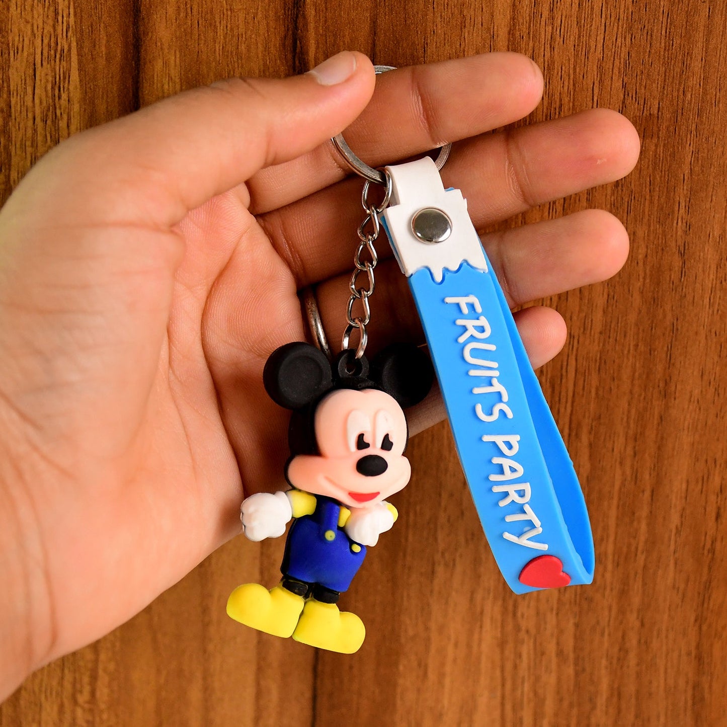 Cute Cartoon Silicone 3D Key Chain with Metal Hook & Strap (Pack of 1)