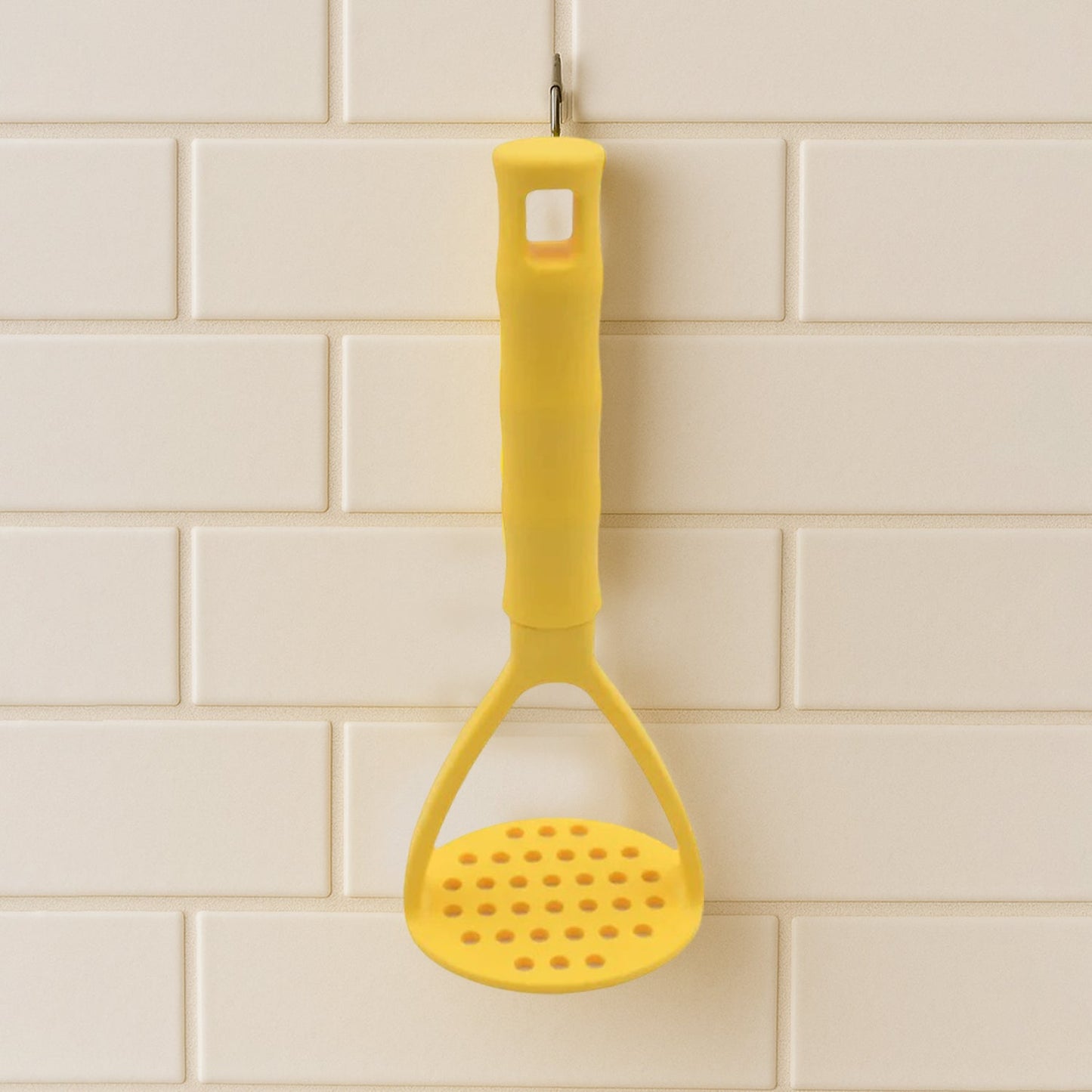 Kitchen Food Masher | Heavy Duty Masher for Fruits, Veggies & Potatoes | Soft Grip Handle (1 Pc)