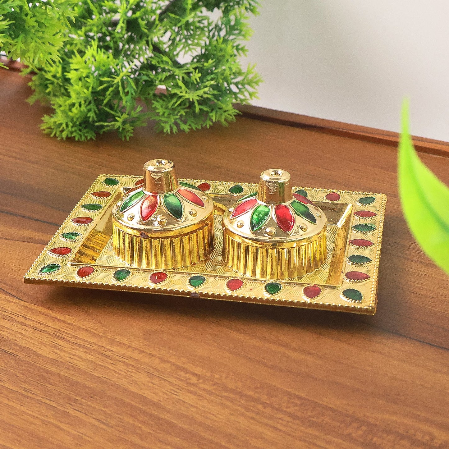Rakasha Bandhan Special Puja Thali, Kumkum Thali Holder, Pooja Return Gift, Indian Housewarming Gifts, Brother / Bhai / Bhabhi / Sister / Family Rakhi for Rakshabandhan, Diwali
