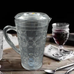 Mocktail Pet Jug Plastic Jug With lid, Drinking Beverage Jag, Transparent Tableware Reusable BPA Free, Plastic Water jug for Home use, Perfect for Home, Restaurants