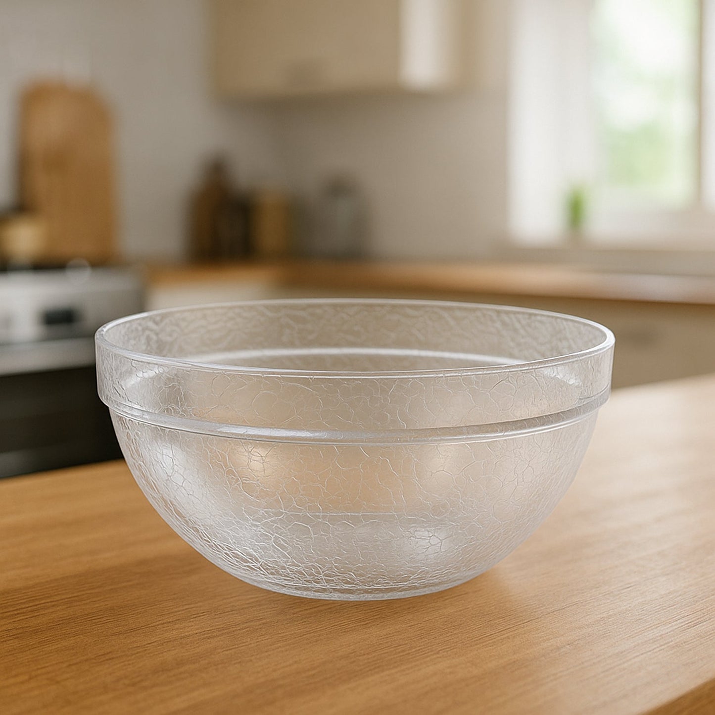 Transparent Idli Mixing & Serving Bowl | Textured Plastic Kitchen Bowl (1 Pc)