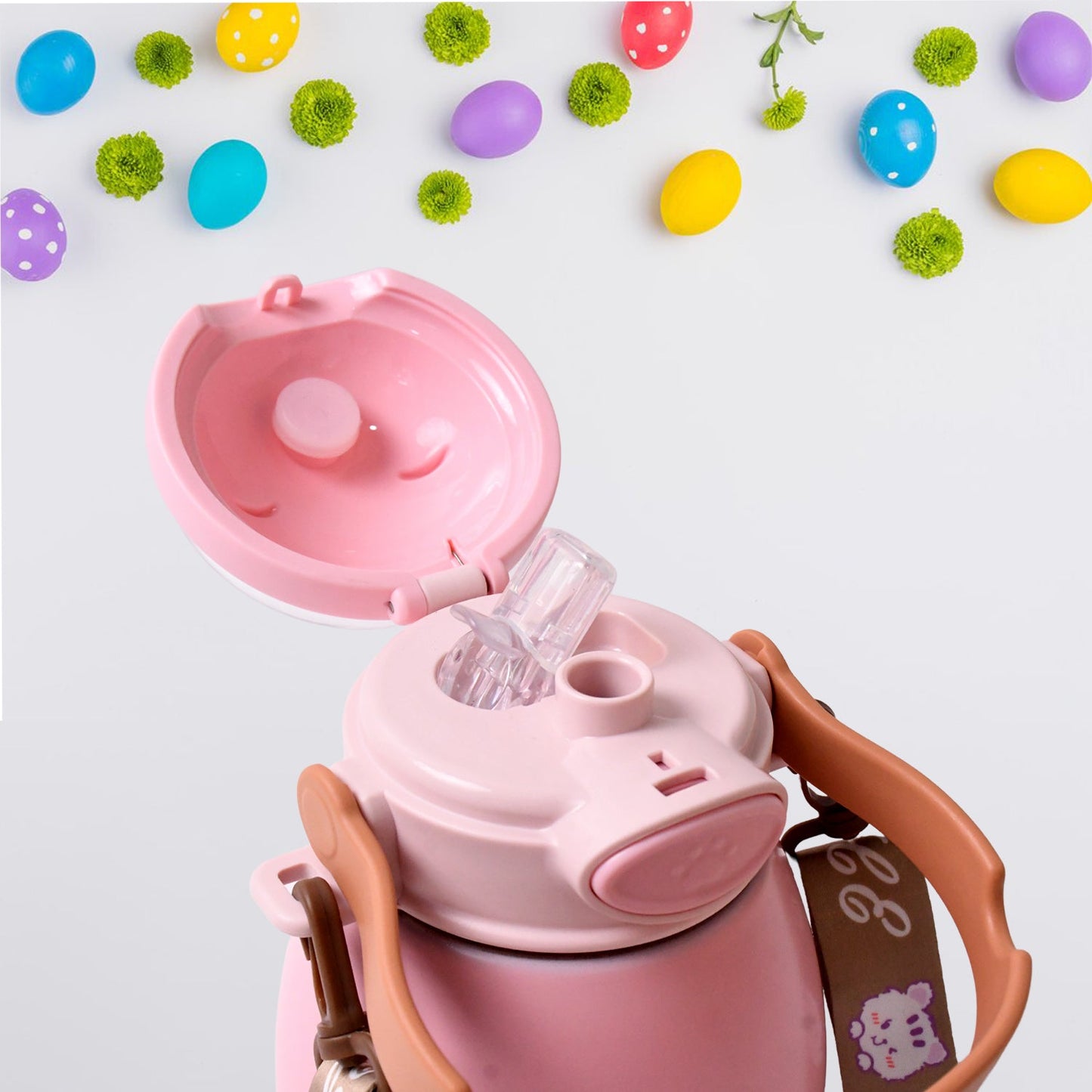 Stainless Steel Kitten / Bottle Vacuum Insulated Cup With Handle & Strap (700 ML)