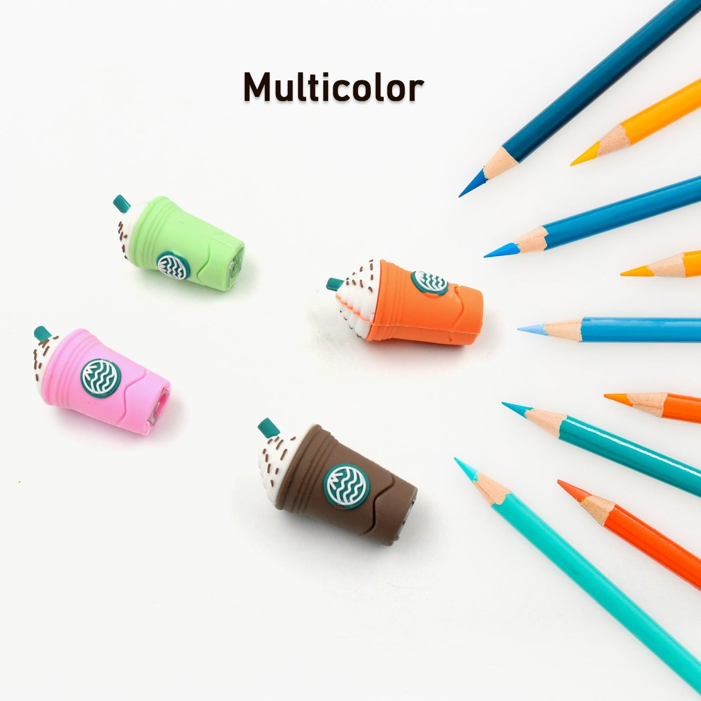 2In1 3D Cute Coffee Or Ice cream Shape sharpner Like Rotary Manual Pencil Sharpener for Kids Ice Cream Style Office School Supplies, Back to School Gift for Students,Kids Educational Stationary kit, B'Day Return Gift (1 Pc)