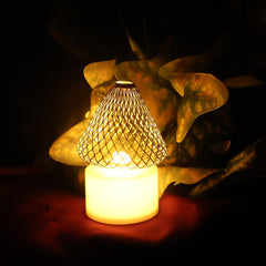 12 Candle Lights with Golden Net Cover