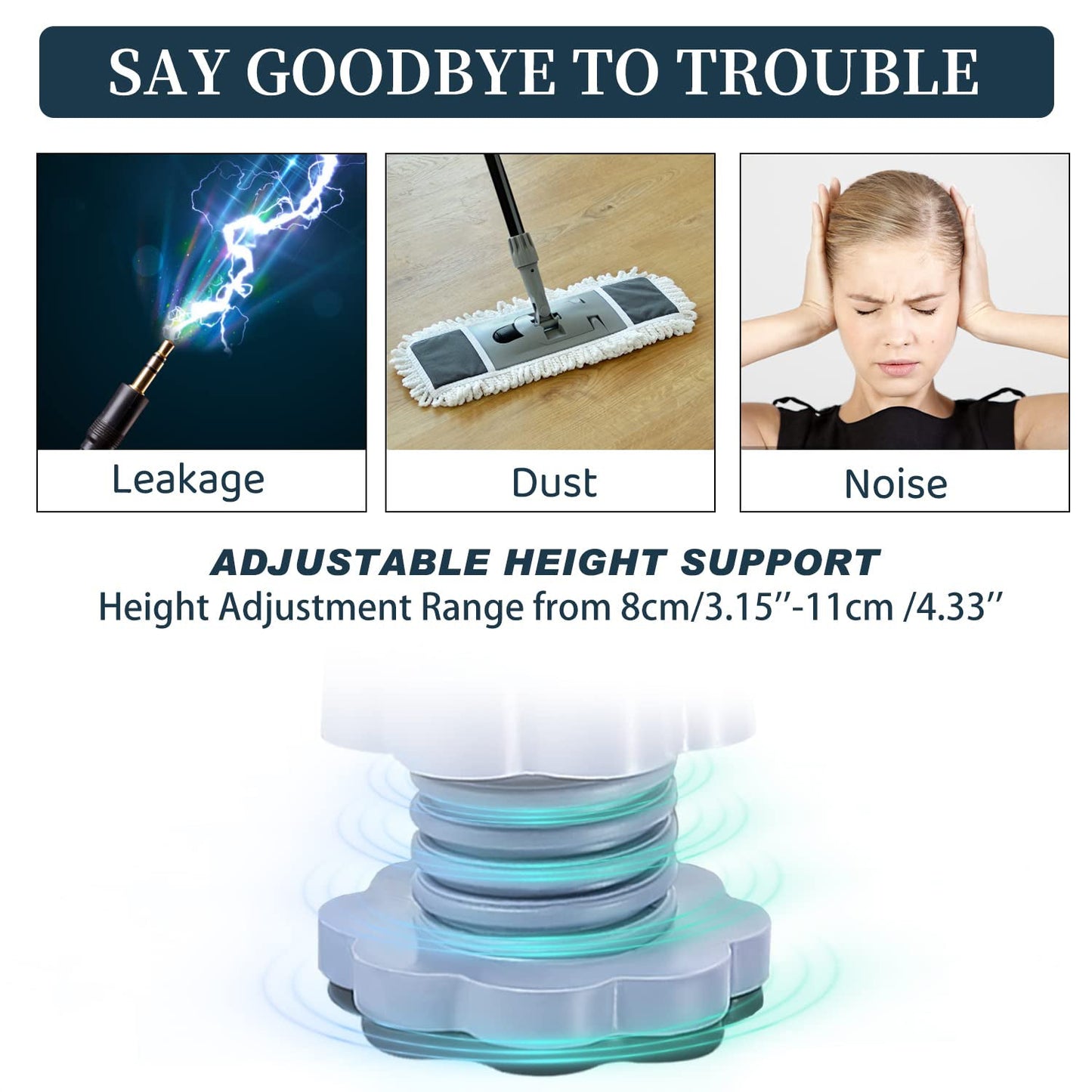 Washing machine support, anti vibration washing machine support adjustable washer anti vibrasion pads, washer & dryer pedestals, Washing Machine Accessory Anti- Skid Pad PVC Lifting Pad Non-Slip ( 1 Pc )