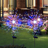 Solar Powered Multicolor Starburst Firework Garden Light Set (2 Pc / 150 LED)