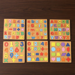 Wooden Learning Puzzle Board - (Mix Design / 1 Pc)