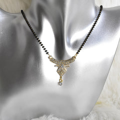 Stylish Gold-Plated Mangalsutra for Women with Diamond (Single Line, Beads)