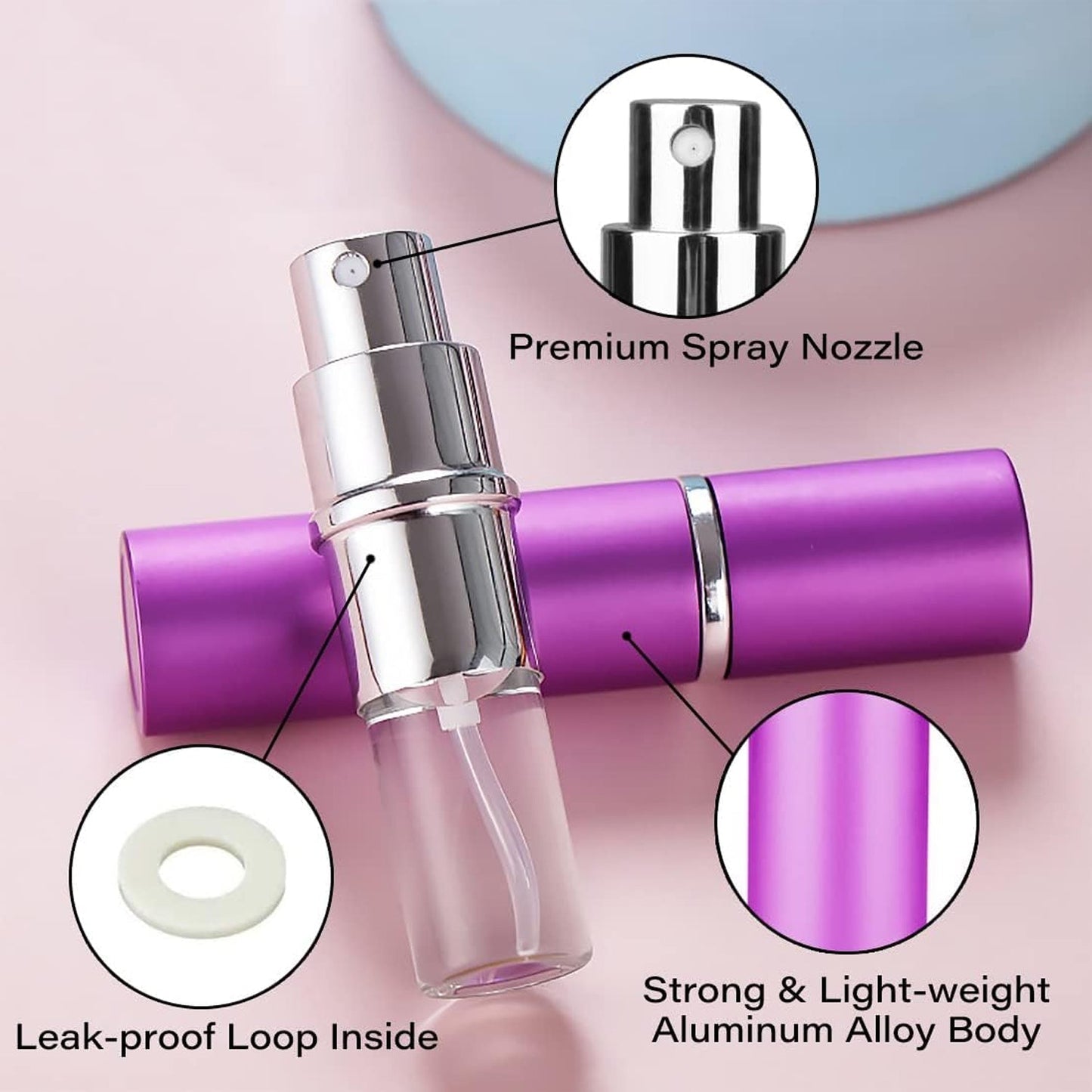 Customize Empty Spray / Perfume Bottle Refillable Fine Mist Perfume For Sanitizer Travel Beauty Makeup Perfume filler (1 Pc)