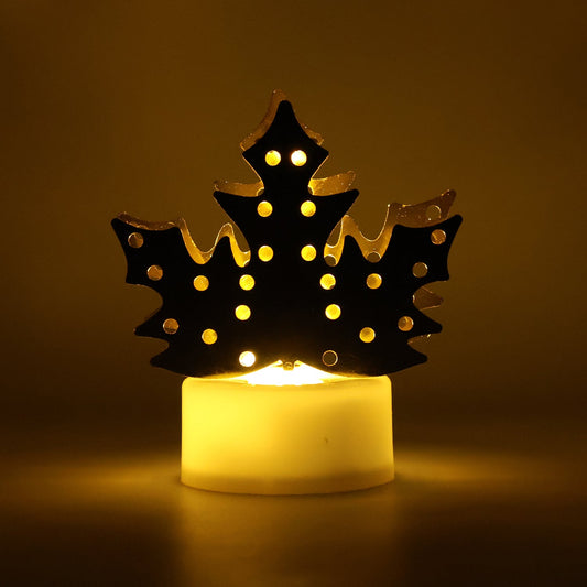 Gold-Tone Metal Diya Lamp with LED