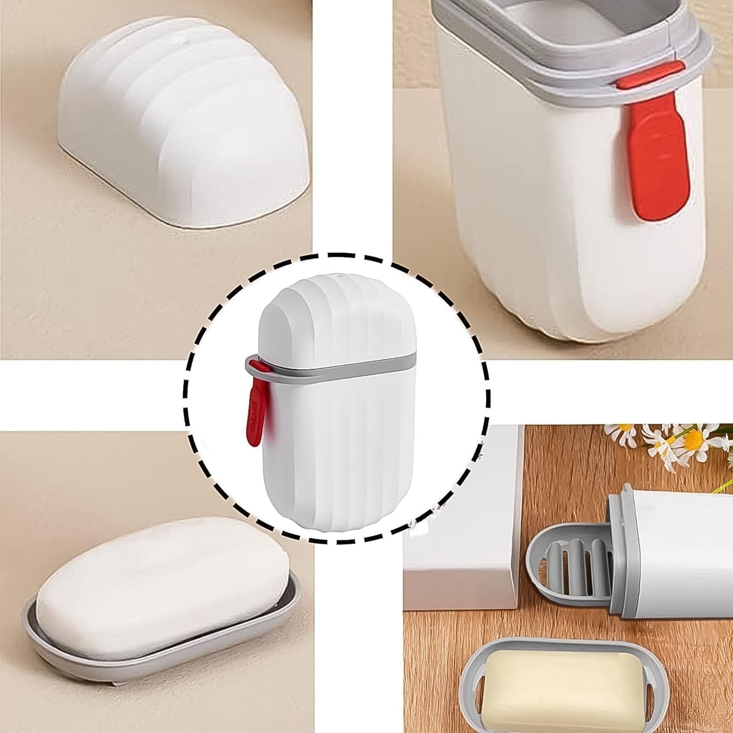 Customize Stylish Soap Holder for Travel & Bathroom Use ,Sabudani (1 Pc, Non-Leak Seal)