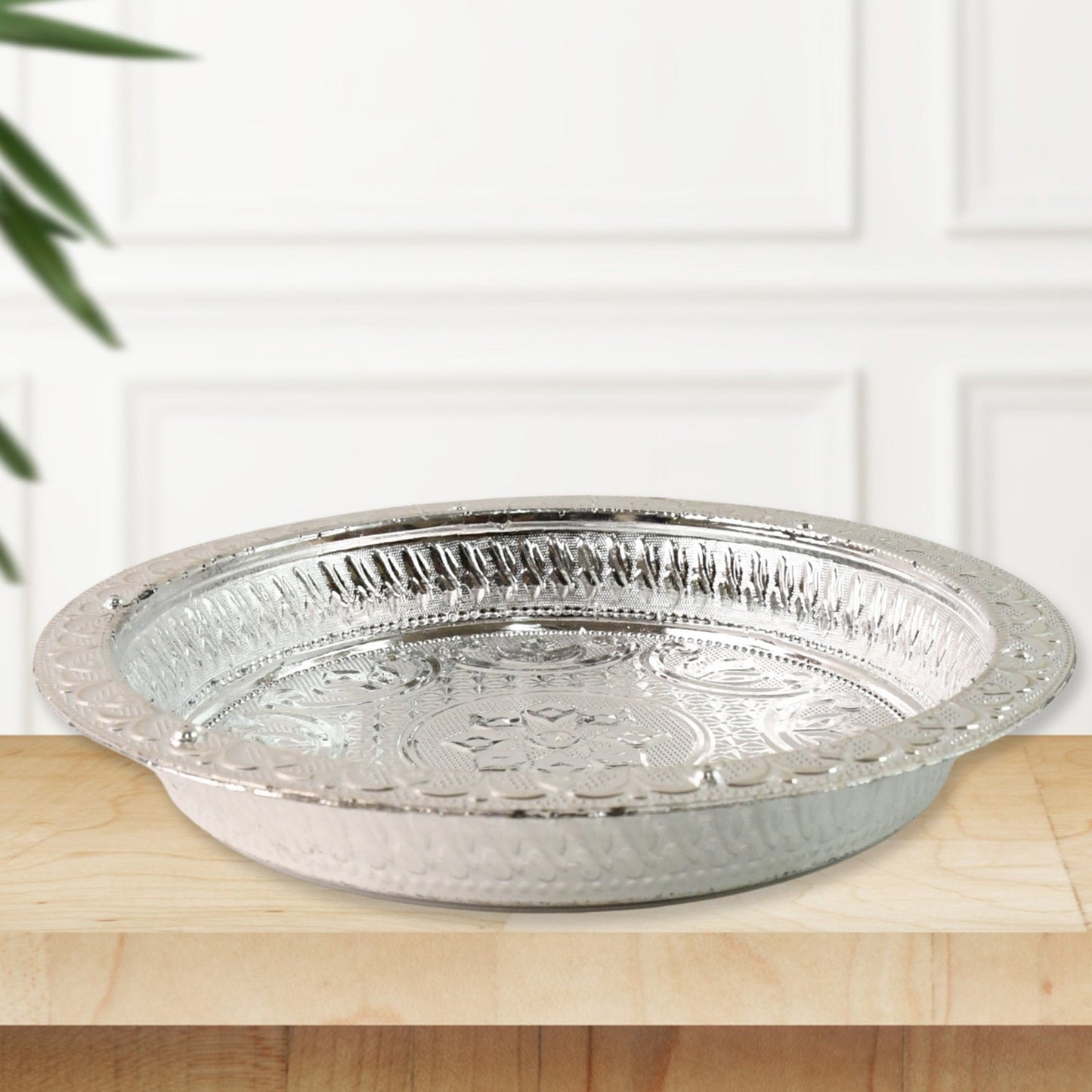 Decorative Silver Finish Plastic Pooja