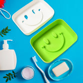 Portable Travel Home Box Cute Cartoons Smile Face Container Draining Holder Soap Dish ,Sabudani