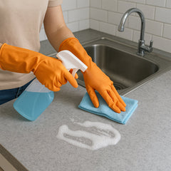 1 Pair Large Orange Gloves For Types Of Purposes Like Washing Utensils, Gardening And Cleaning Toilet Etc.