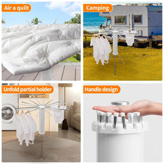 Multi-Arm Foldable Rotating Clothes Dryer