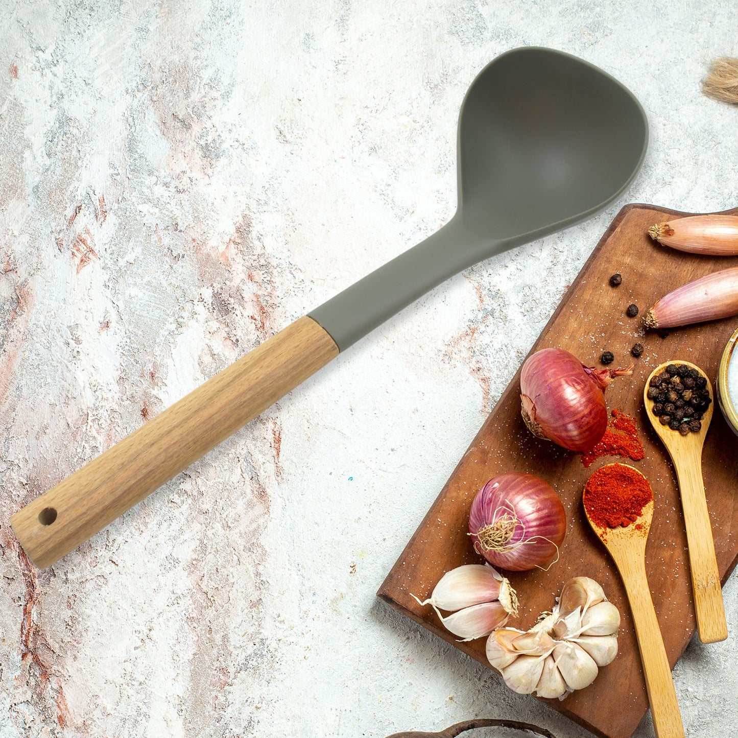 Plastic Kitchen Accessories Skimmer, Spatula Spoon & Soup Spoon Heat Resistant Non Stick Spoons Kitchen Cookware Items Heat Resistant Plastic Kitchen Utensils for Cooking, BPA FREE Gadgets for Non-Stick Cookware (1 Pc )