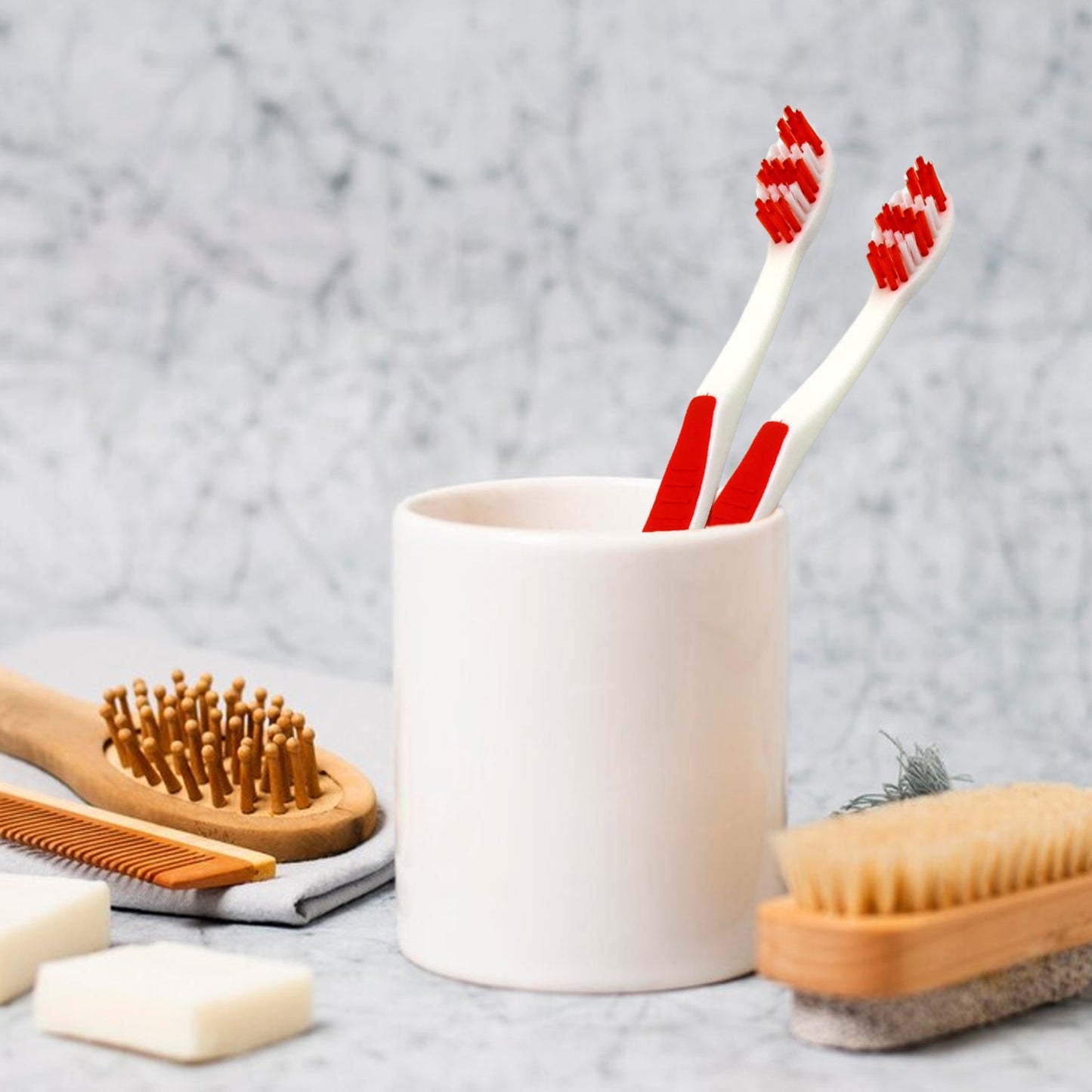 Soft Toothbrush With Plastic Round Box for Men and Women, Kids, Adults Plastic Toothbrush (10 pcs Set)