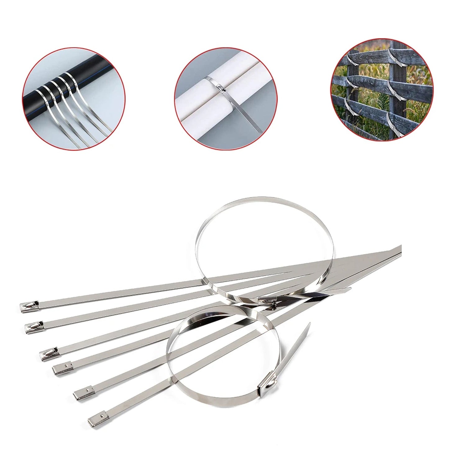 Stainless Steel Cable Ties for Solar & Home Use (100 Pc, 4.6x100mm)