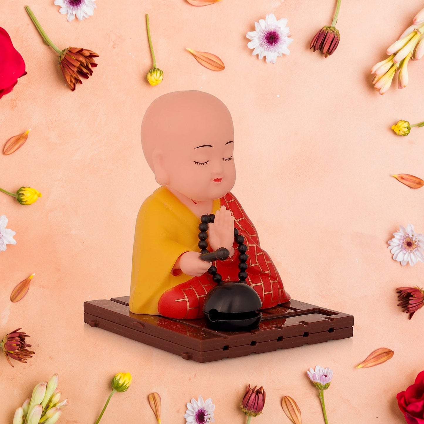 Solar Powered Sitting Buddha Statue, Moving Head and Hand (1 Pc / Big)