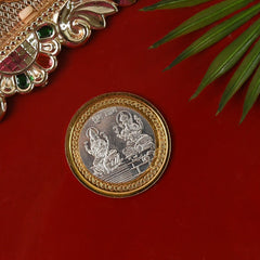 Premium Dual Finish Lakshmi Ganesh Coin for Pooja