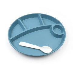 Plastic Food Plates / Biodegradable 5 Compartment Plate With Spoon for Food Snacks / Nuts / Desserts Plates for Kids, Reusable Plates for Outdoor, Camping, BPA-free (1 Pc)