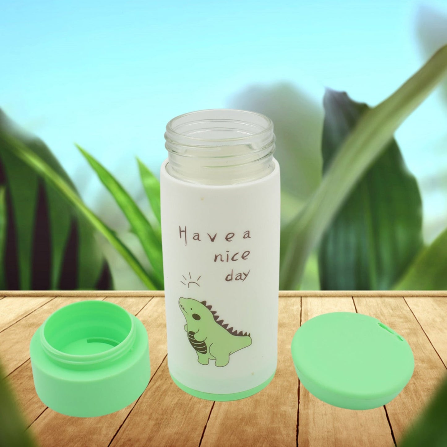 Customize Outdoor Sport Glass water bottle 350ml leak proof BPA-free for travel cold and hot water glass water bottle with daily water intake for gym and children, Home, Travel, Office Use (350ml)