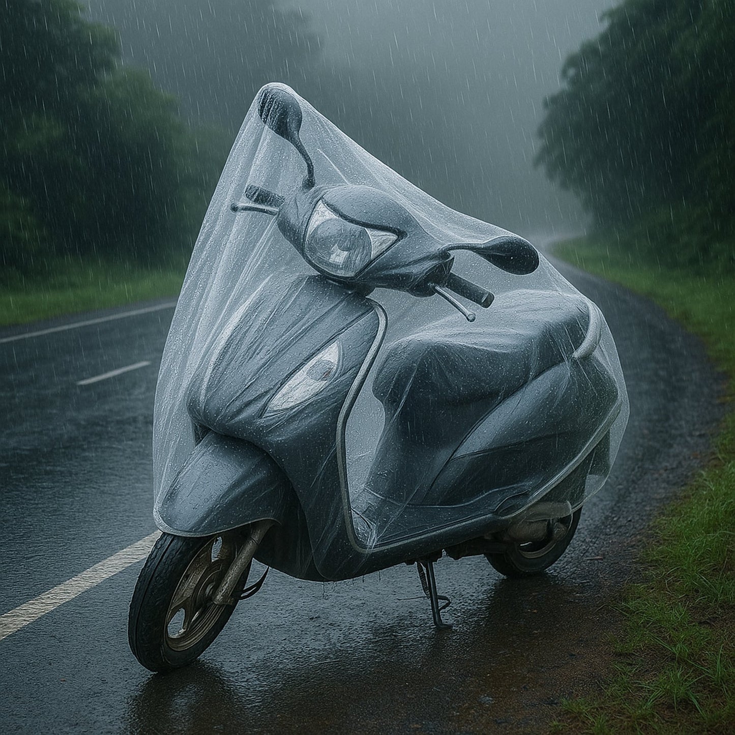 Big Plastic Activa Cover (1 Pc / 240 Cm Long Adjustable)