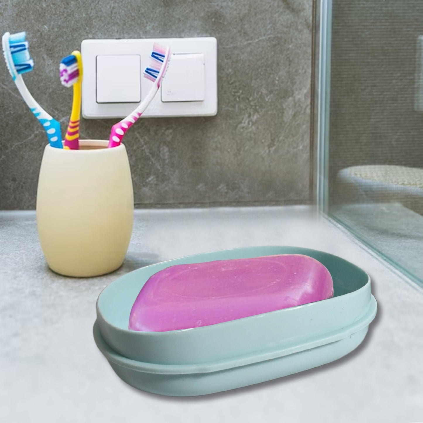 Soap Container, Soap Box Household Kitchen and Bathroom Can Use PP Material Drain Box, Soap Dish, for Bathroom Shower Home Outdoor Camping ,Sabudani (1 Pc)