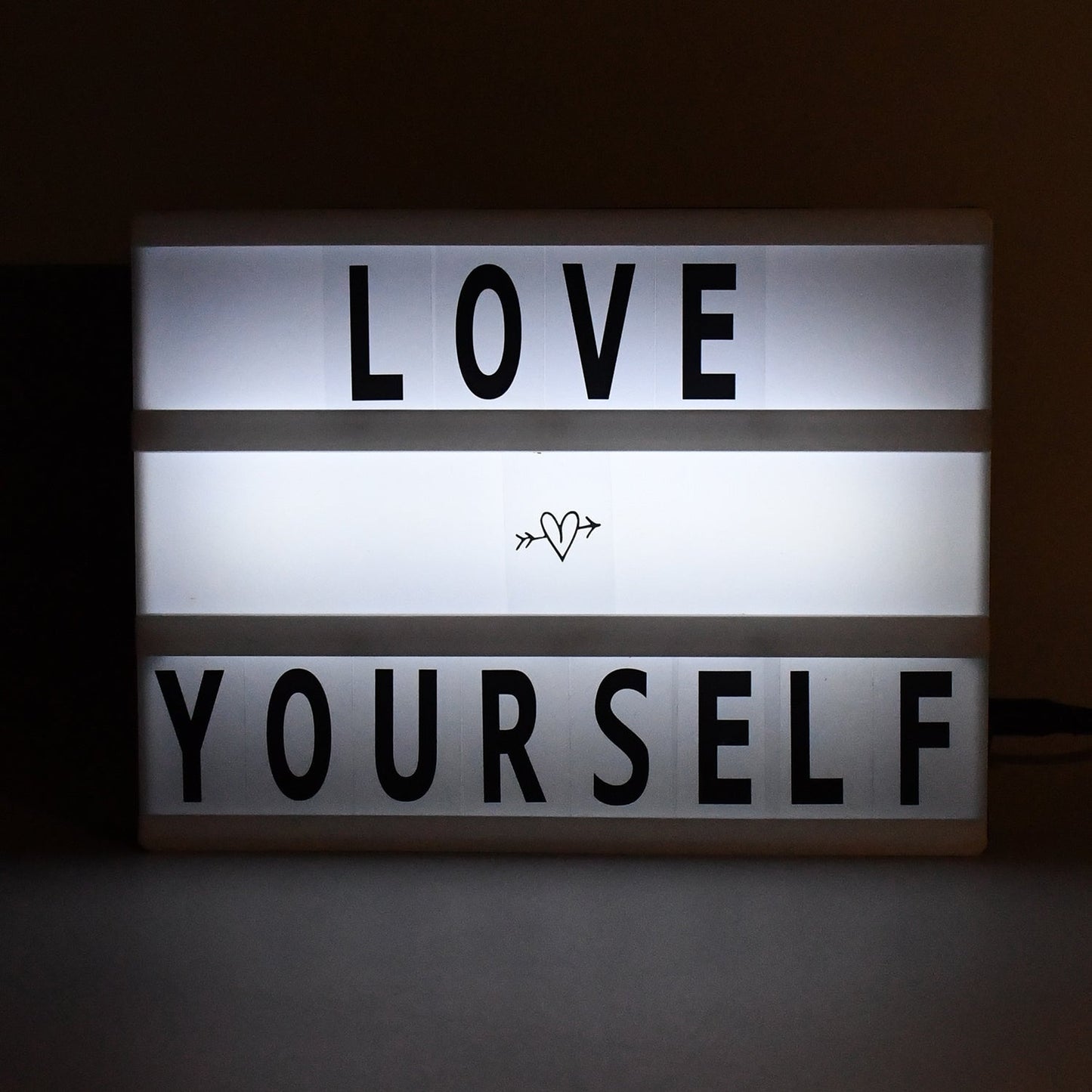 Black Mini A6 Magnetic Cinematic Light Box with 82 Characters and 10 Emojis (1 Set)