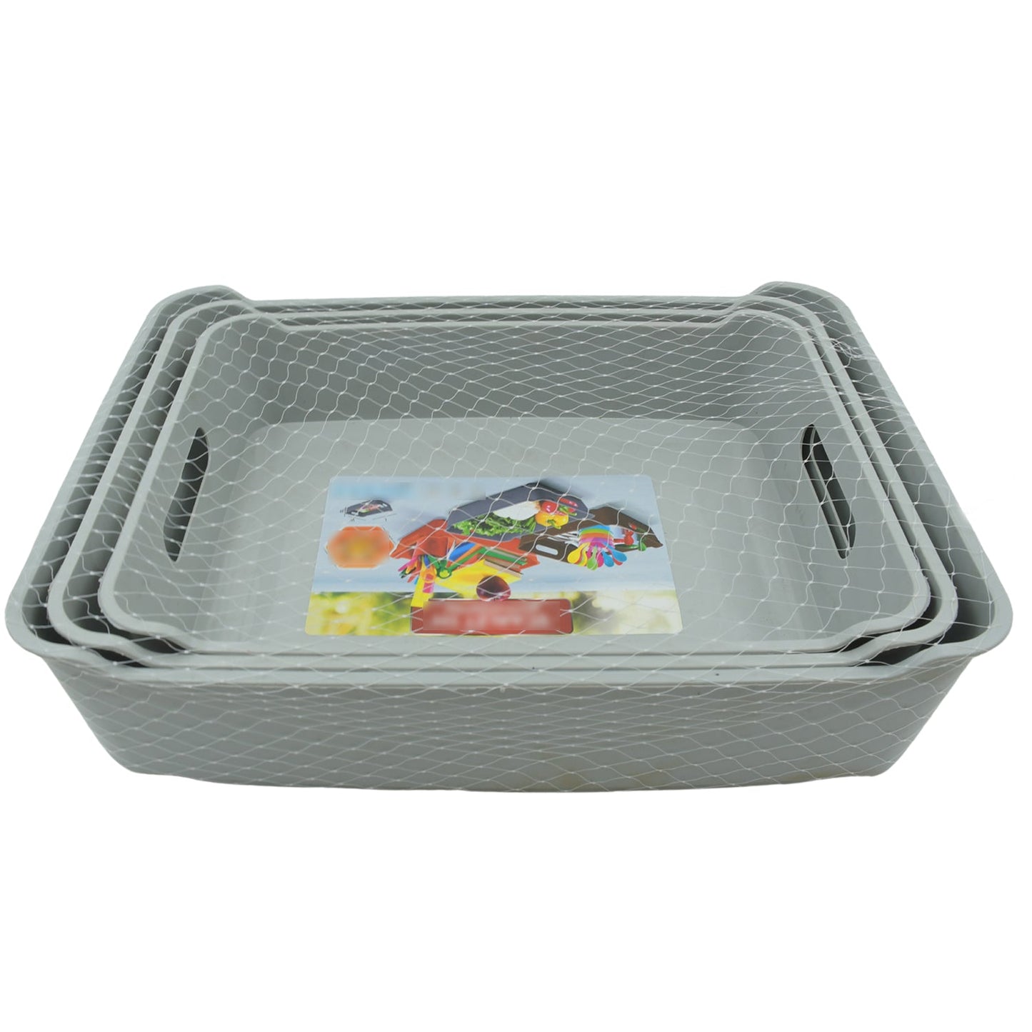 Multipurpose Organising & Storage Plastic Tray, Fruit & Vegetable/ Multi Purpose Tray, Organizer for Kitchen, Countertop, Cabinet, Bathroom Plastic Storage Basket For Store Fruits, Vegetables, Magazines, Cosmetics, Stationary Set of 3