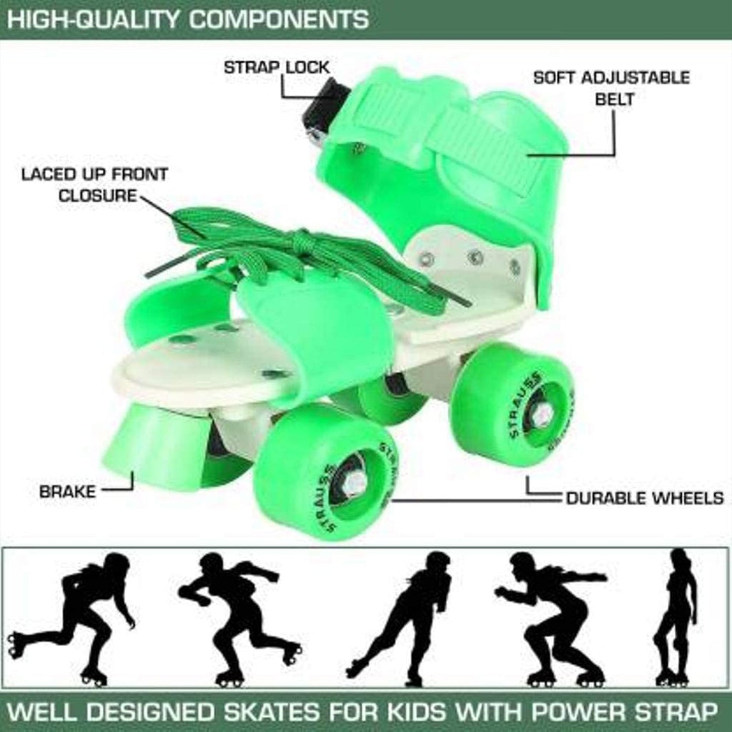 Roller Skates for Kids, Very Adjustable & Comfortable to Use / Roller Skate, Skating / (Pair of 1)