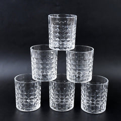 Premium Crystal-Style Glass Tumbler Set (6 Pc / 210 ML)
