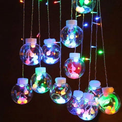 12 Wish Balls Window Curtain String Lights with 8 Flashing Modes Decoration for Home Decoration, Diwali & Wedding LED Christmas Light Indoor and Outdoor Light ,Festival Decoration (Plastic, Multi Color)