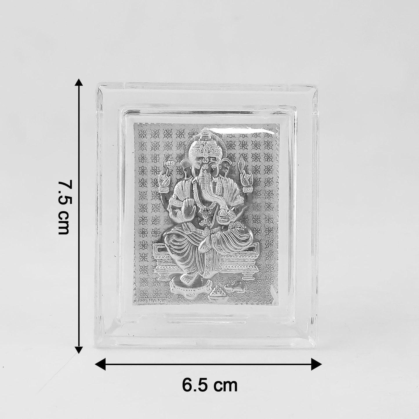 Embossed Silver-Plated Lord Ganesha Photo Frame (1 Pc)