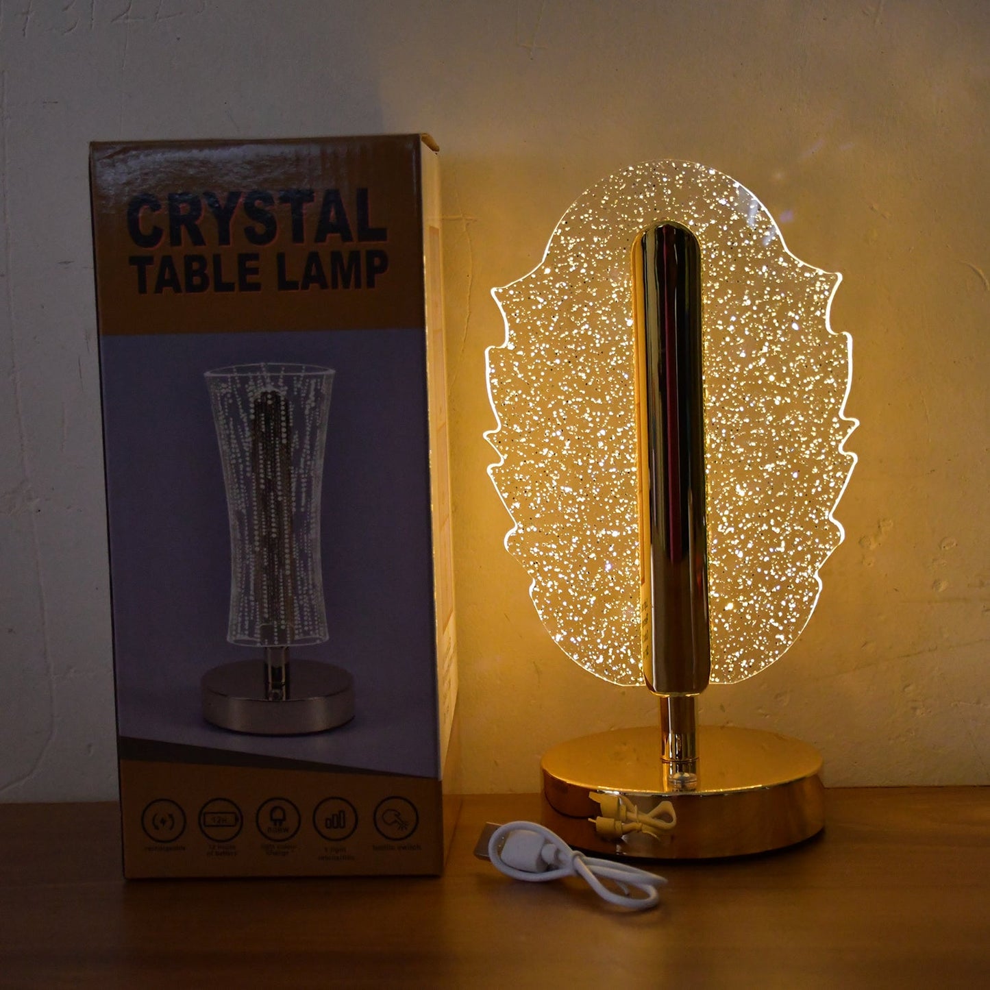 Feather Shape Crystal Lamp